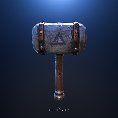 Hammer "Rock Crusher" 3d art blender concept art design game model gamedev hammer render stylization substance painter weapon