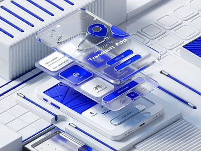 3D Transport App 3d 3d app 3d art 3d design 3d icons 3d illustration 3d mobile art design icon illustration ui