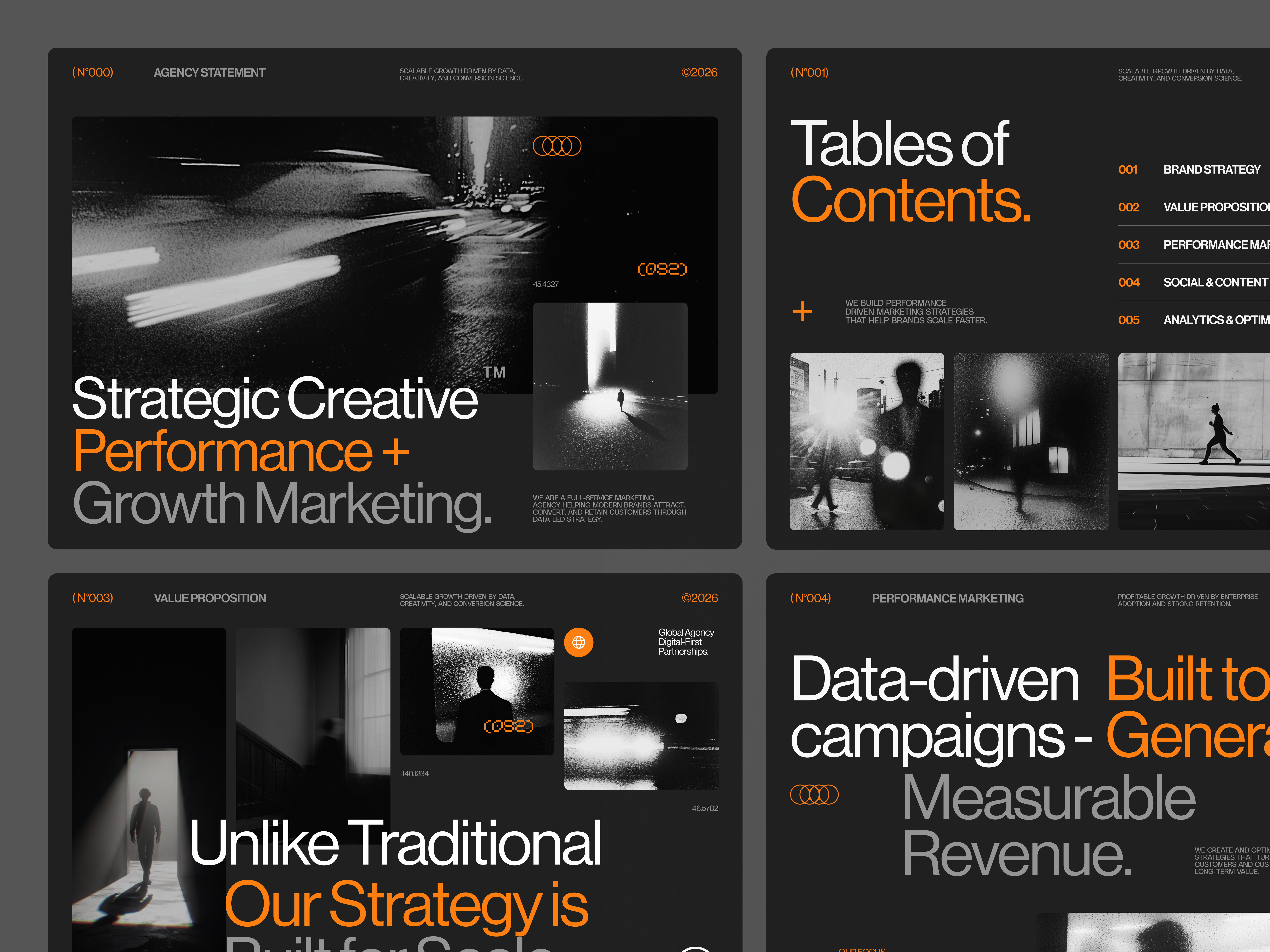 Nexus – Marketing Agency Pitch Deck Design 🚀 creative agency graphic design layout design marketing agency marketing deck minimalist pitch pitch deck pitch deck design pitchdeck presentation presentation design slide slide deck slide design swiss design template typography ui design