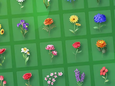 💐 Designing a digital garden. 3d branding design graphic design icons illustration