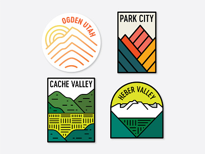 Utah Badges alpine cache valley city farm heber heber valley line logan midway mountain ogden park city town utah valley