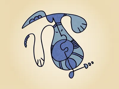 The Bass-Clef Beagle abstract characterdesign graphicart illustration inktovector lineart linework minimalism minimalistillustration organicshapes surrealism vectorart vectorillustration