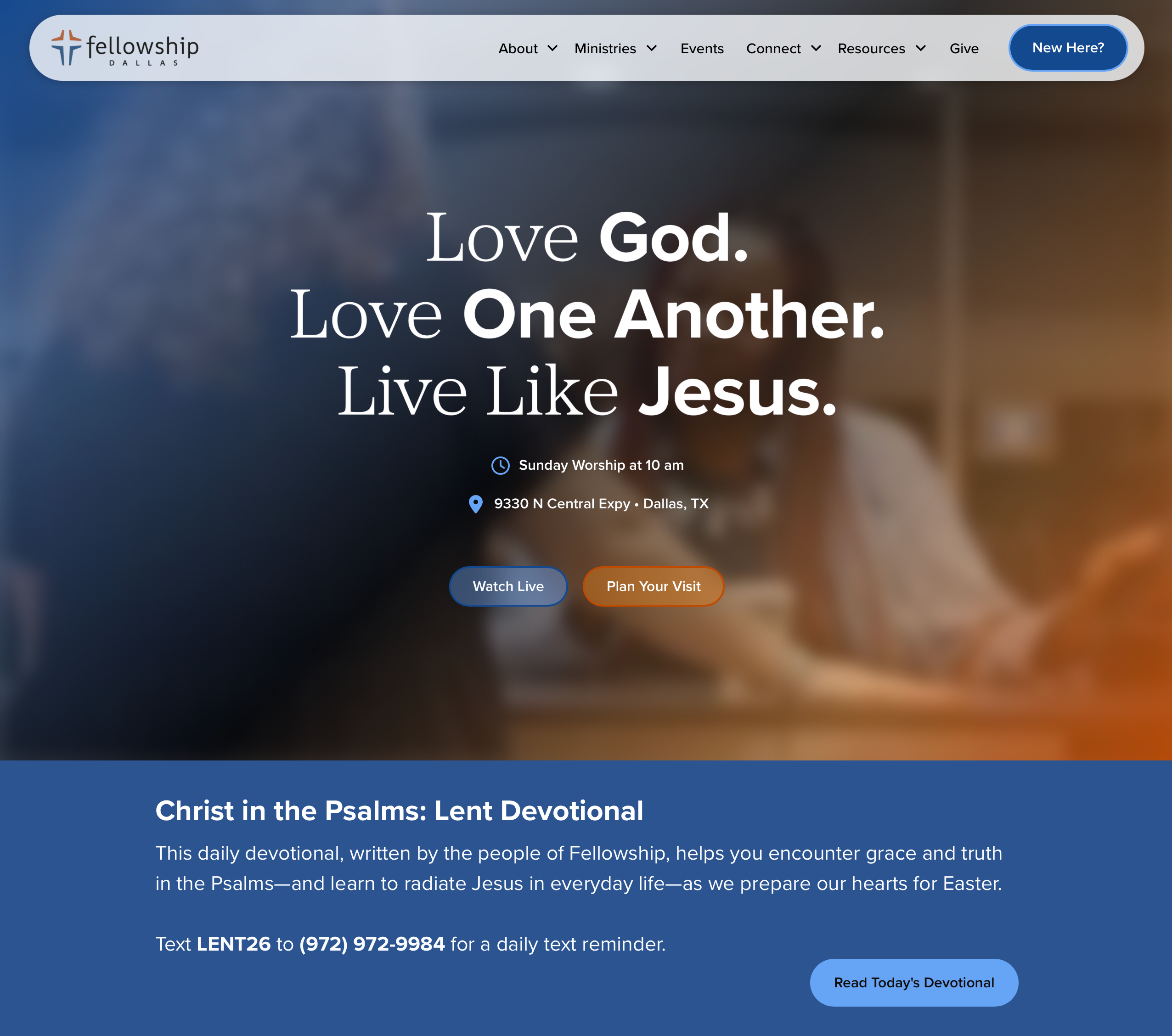FellowshipDallas.org Web Design branding church ui web design