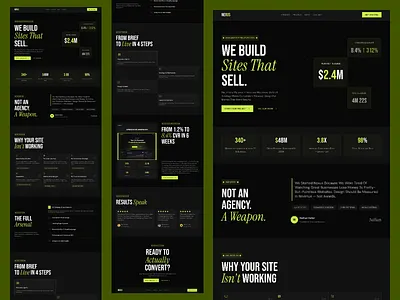 Agency Landing Page acidgreen agency casestudy conversion darkmode fintech highcontrast interface landingpage marketing modern saas typography ui uidesign ux uxdesign webdesign
