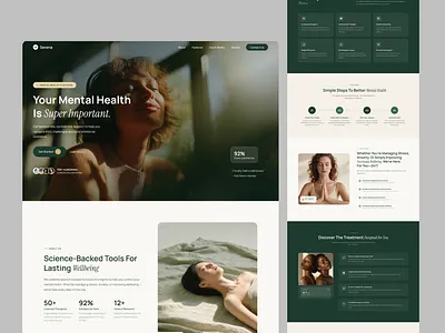 Serena - Mental Health Website Landing Page branding design graphic design mental health template ui uiux ux well being