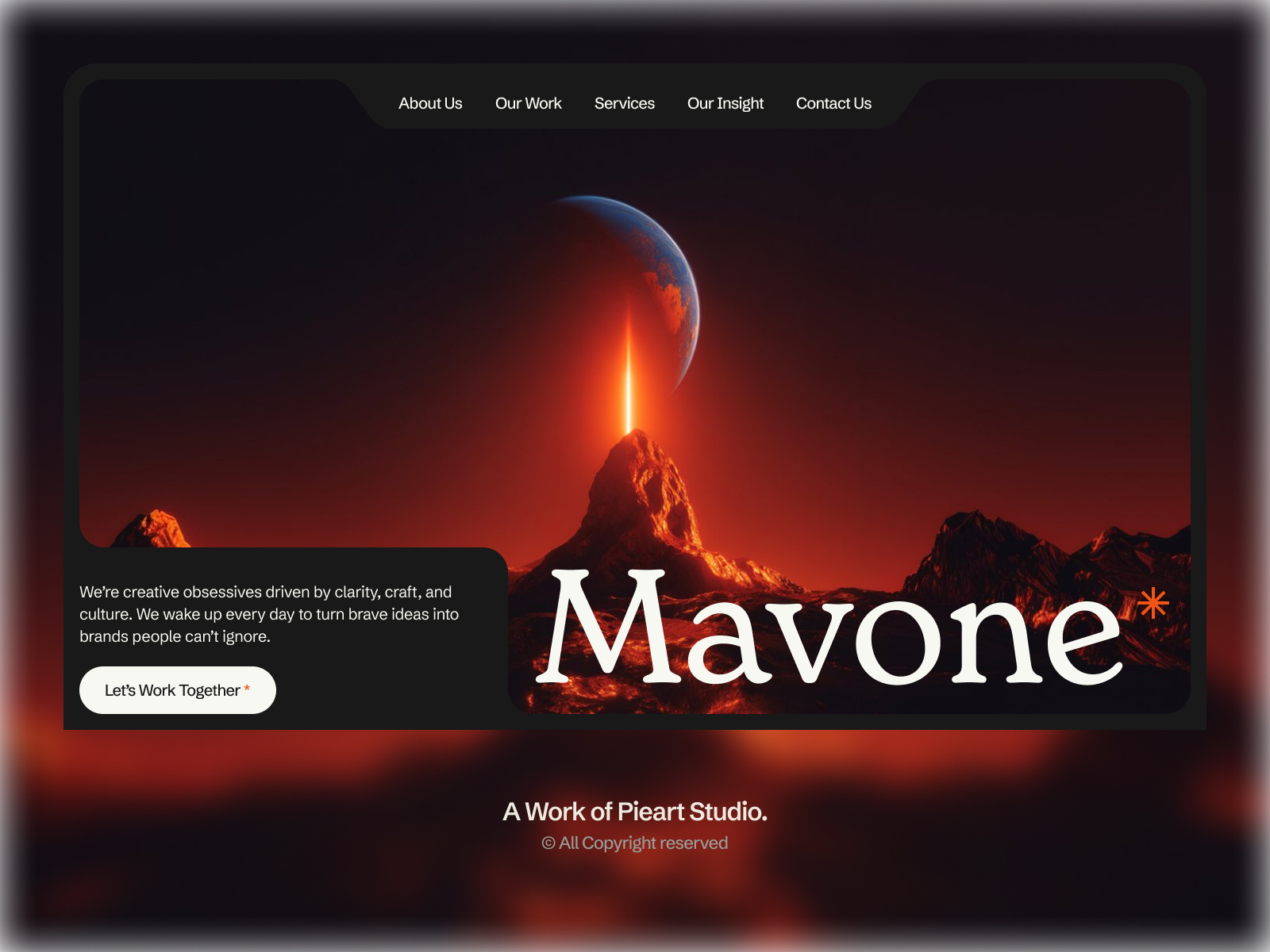 Mavone - A creative agency Landing Page branding creative agency design dribbble hero section landing page ui uiux