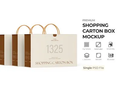 Shopping Carton Box PSD Mockup books box box mockup card board carton carton box carton box mockup carton gift box carton packaging carton shopping box carton shopping box mockup clothing electronics gift box mockup product label shopping carton box psd mockup