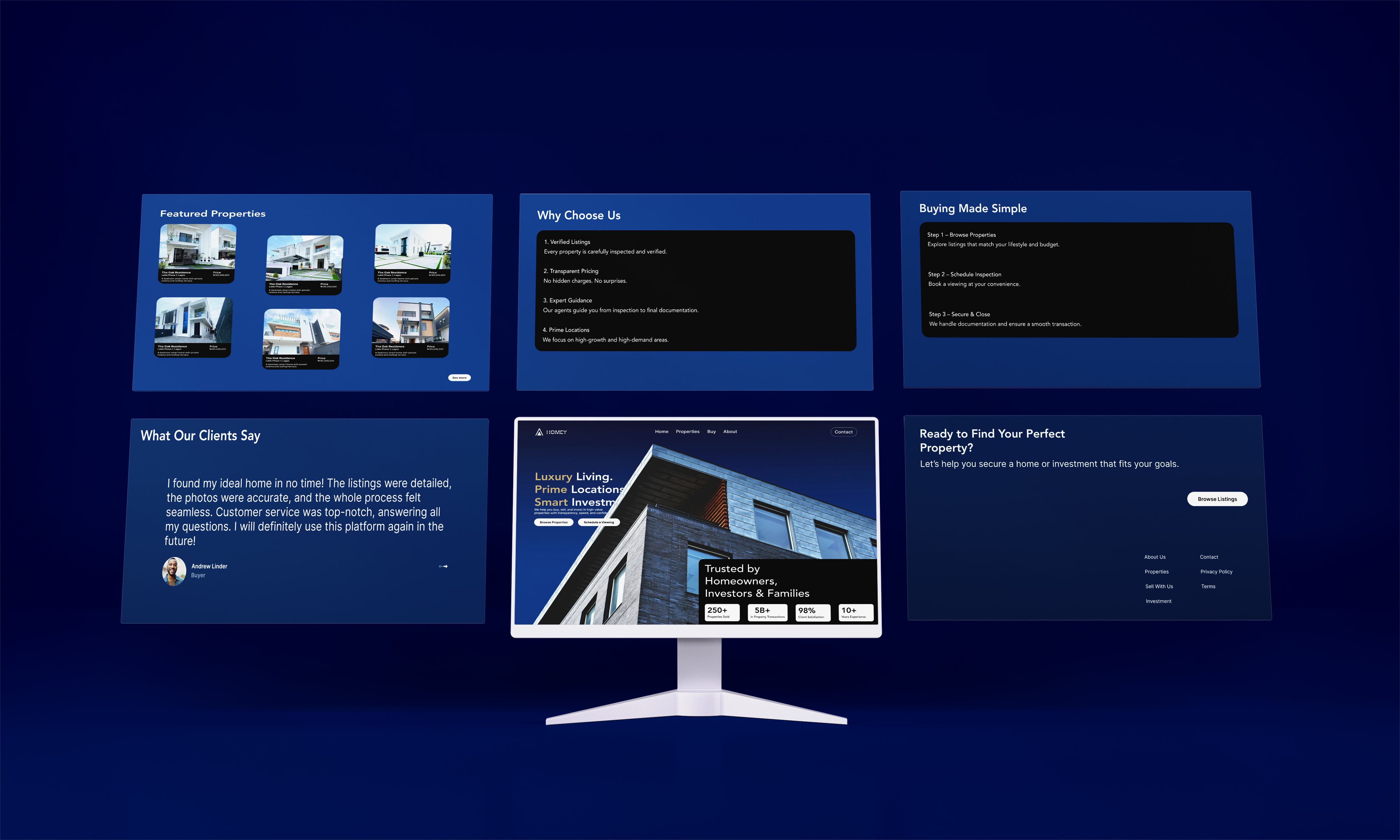 HOMEX — Luxury Real Estate Website UI/UX Design landing page luxury branding property website proptech real estate uiux user interface ux design web design website design