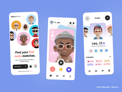 Mobile Design for Dating App 3d animation app build dating design designdrug figma graphic design illustration motion graphics ui watchmegrow