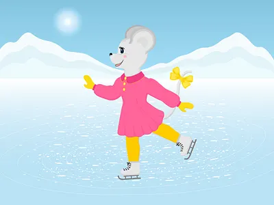 Ice dancing 🐭❄⛸ cartoon character cute design digital digital illustration digitalillustration graphic design ice dancing ice skating illustration landscape mascot mouse vector vector illustration winter