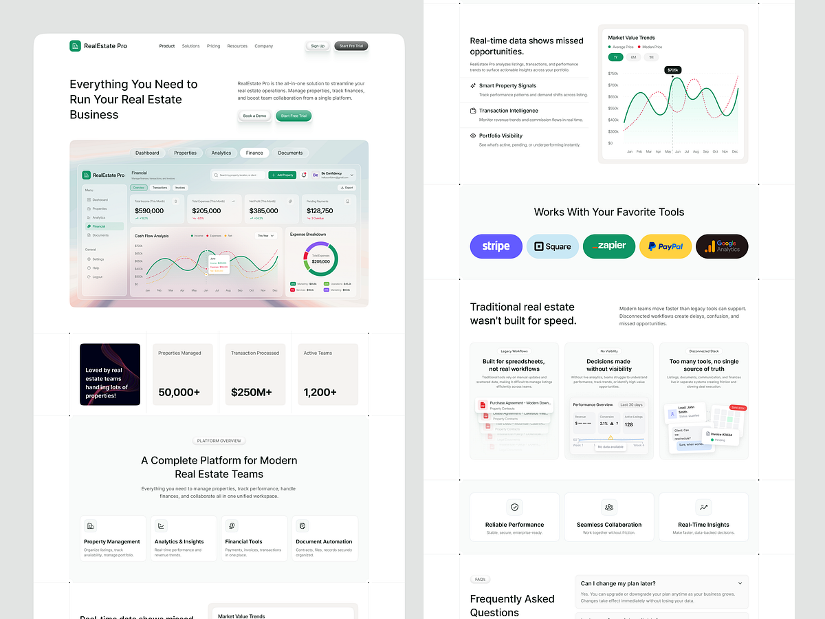 Property Management SaaS Website UI/UX | Product Overview