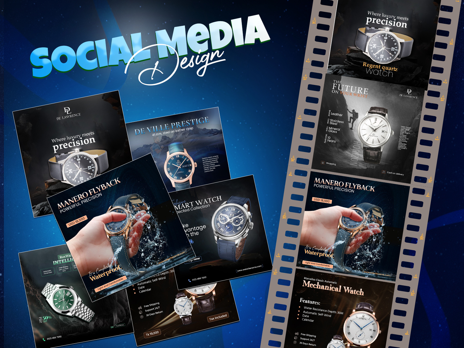 Social Media post Design for wrist watch advertising design banner brand promotion branding creative social media post design digital marketing design graphic design instagram post design luxury branding luxury watch design modern ad design premium product design product promotion design social media ad social media design watch advertisement watch brand marketing watch campaign design