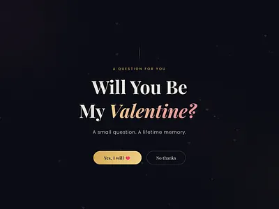 Valentine’s Invite - Playful Microinteraction darkui frontenddevelopment glow microinteraction valentine valentinesday webconcept