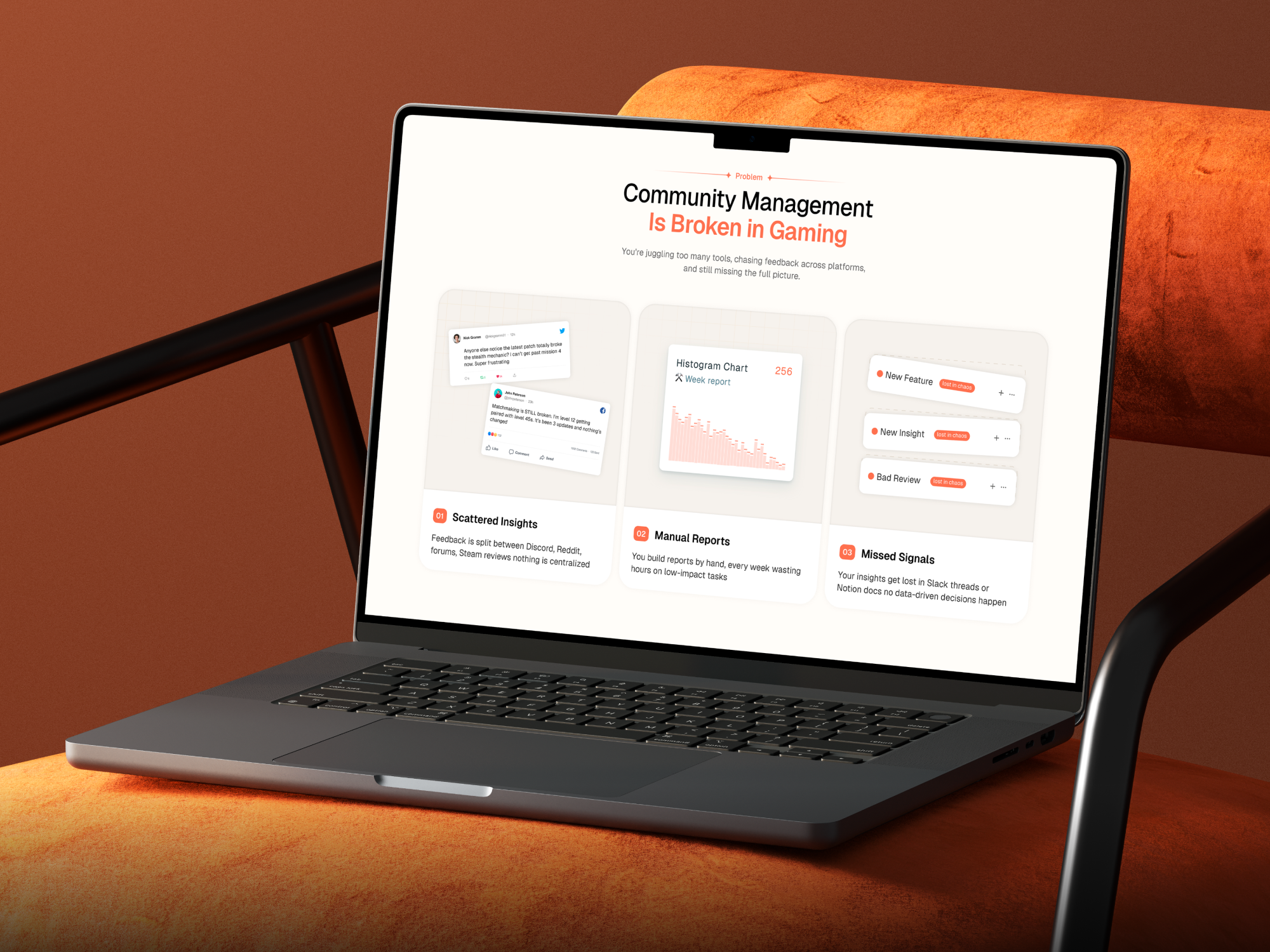 Sogage: AI Gaming Community Management Landing Page ai b2b figma framer landing page redesign responsive design saas startup ui ux webdesign webflow website website design wordpress