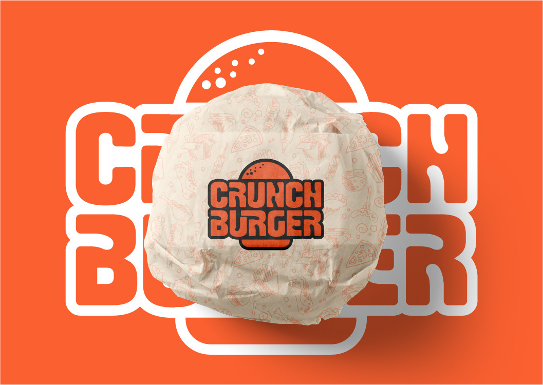 Crunch Burger – Logo & Brand Identity brand identity branding burger burger logo fast food logo logo design logo designer logos modern logo packaging visual identity wordmark logo