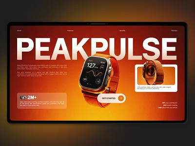 Website design for premium smartwatch daily ui graphic design hero section landing page smartwatch ui ux web webdesign