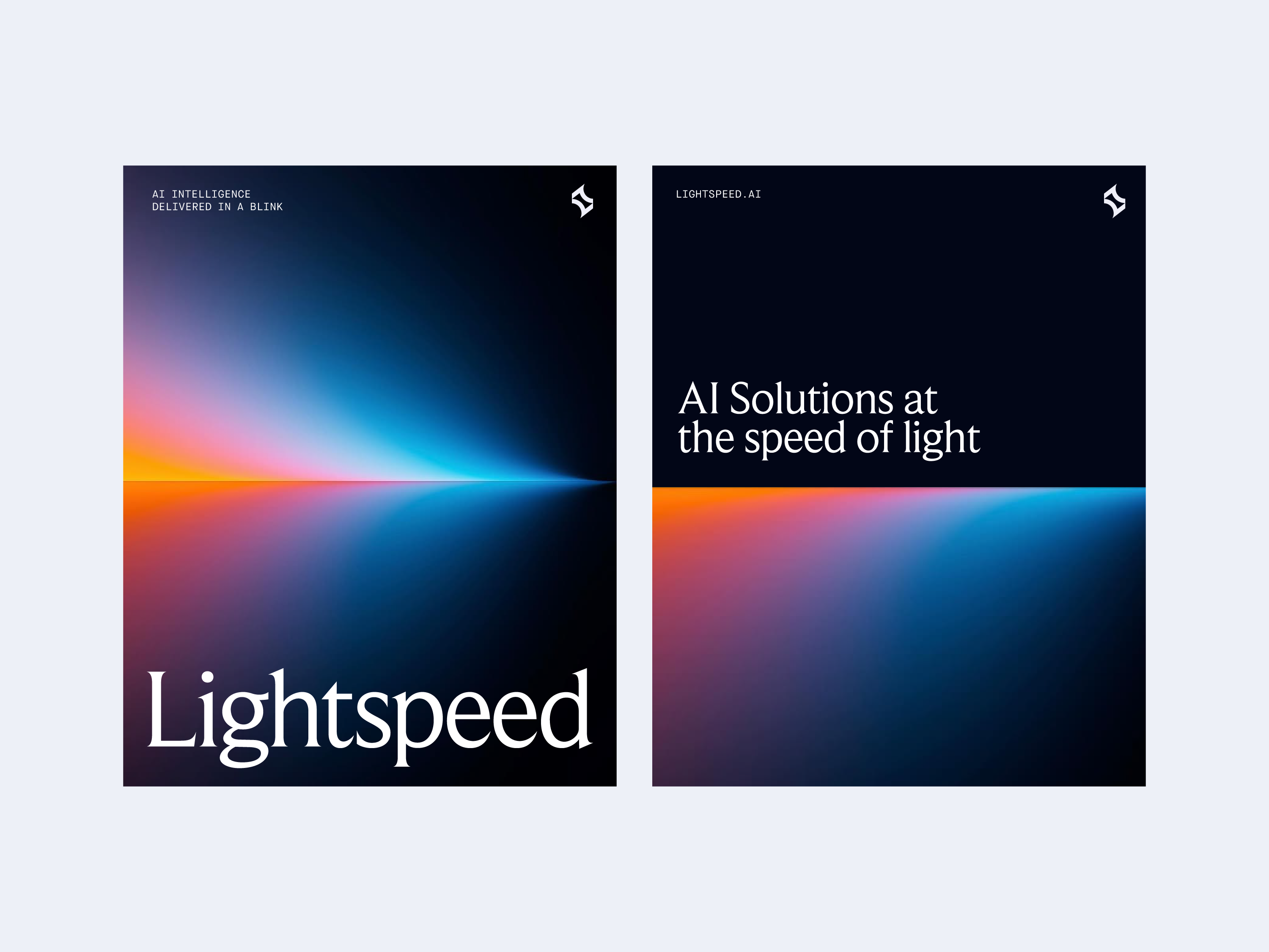Lightspeed AI — Brand Identity ai ai logo ai solutions ai speed brand identity branding dark brand design dark branding dark identity dark tech lightspeed modern brand modern branding modern identity serif logo speed identity startup tech tech startup visual identity