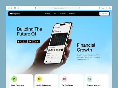 Fintech App Landing Page app ui ux
