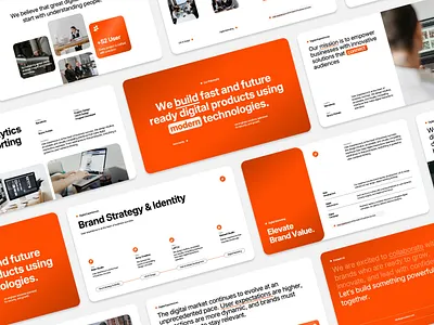Modern Digital Agency Pitch Deck branding business clean design graphic design landing page minimalist modern pitch deck powerpoint presentation ui web web design