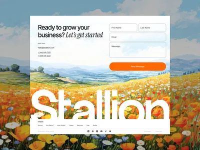 Footer design interface product service startup ui ux web