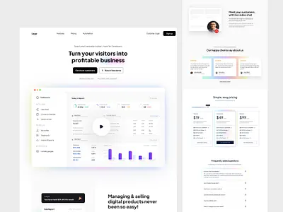 SaaS Landing Page Design landing page ui ux