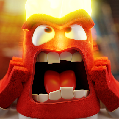 inside out:anger 3d 3dcharacter 3dmodel animation blender branding characters design illustration logo