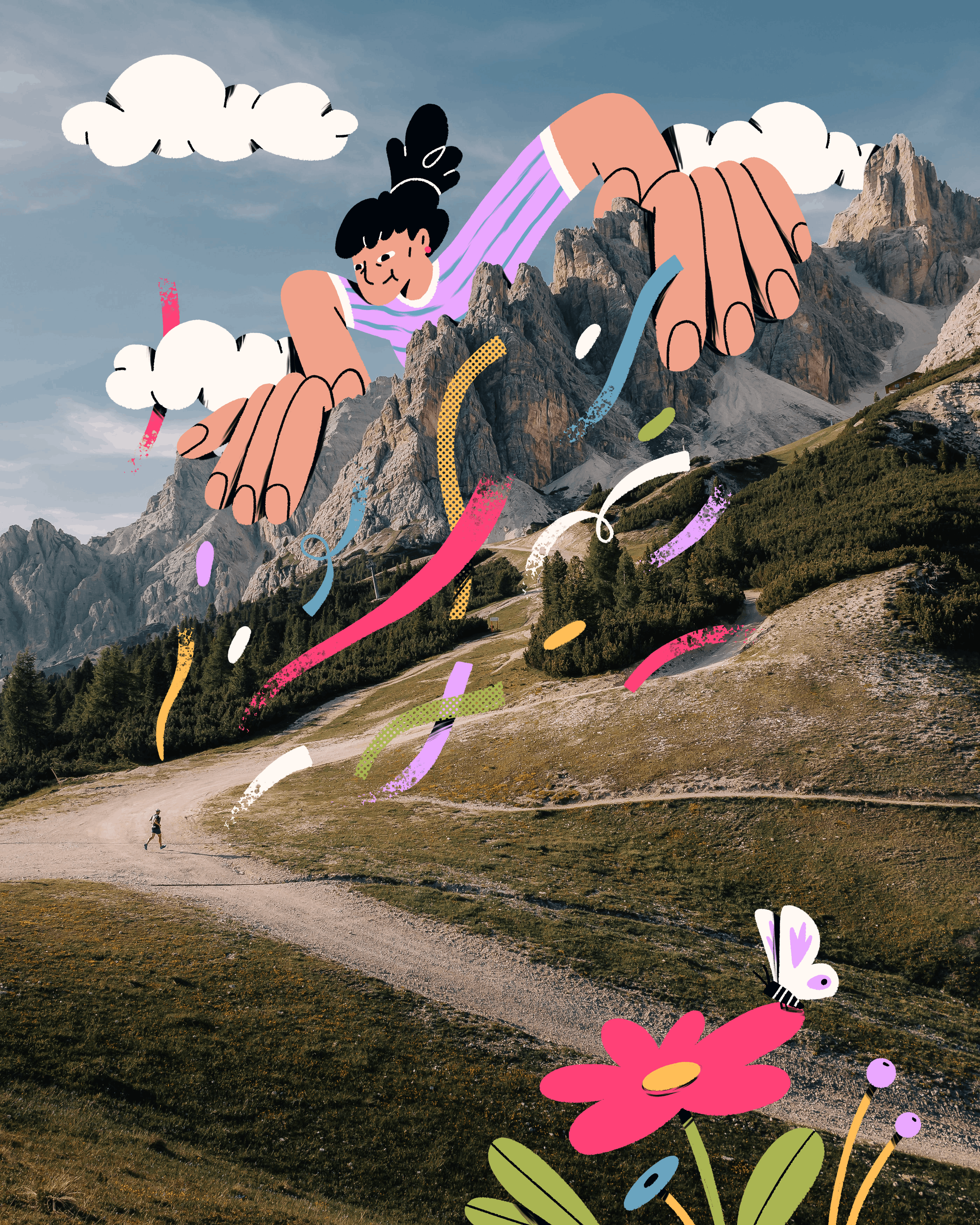 Mixed Media Artwork art character colorful design flat illustration illustrator mixed media photo photography