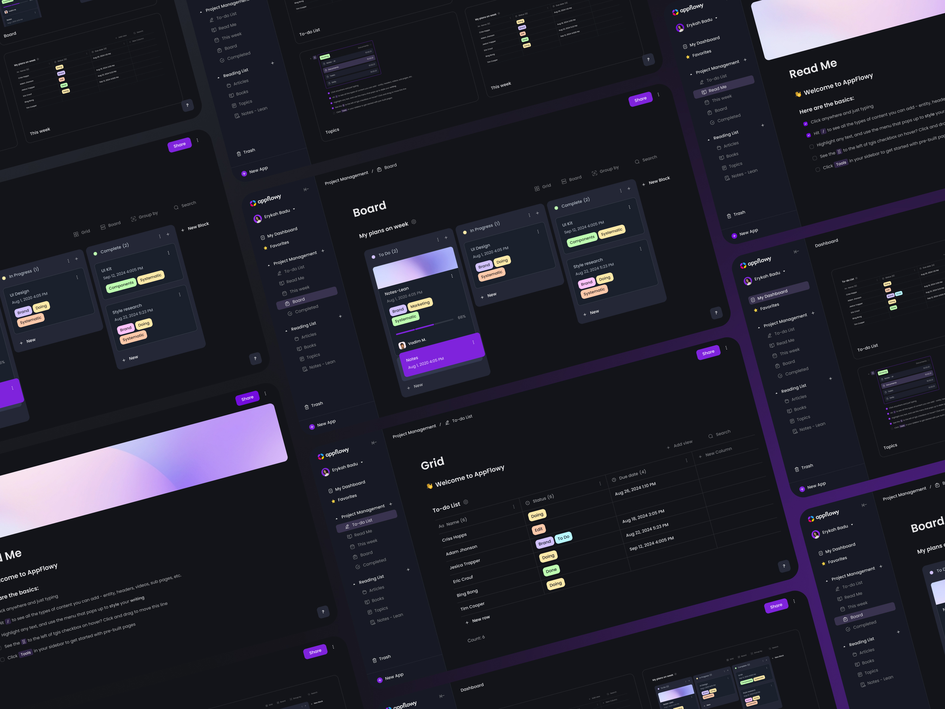 UI/UX Design for AppFlowly CRM - AI collaborative workspace