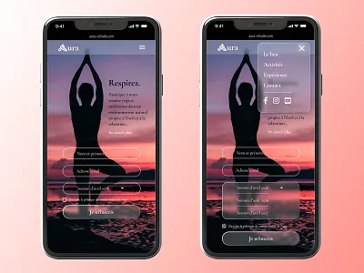 Daily UI #001 dailyui design figma glassmorphism landing page mobile retreat sign up site ui webdesign