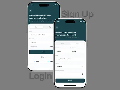 Onboarding page sign in ui ux