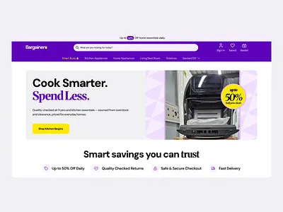E-commerce Website Header & Hero Section graphic design hero section landing page marketplace product design retail ui ui ui design user psychology ux design uxdesign web design