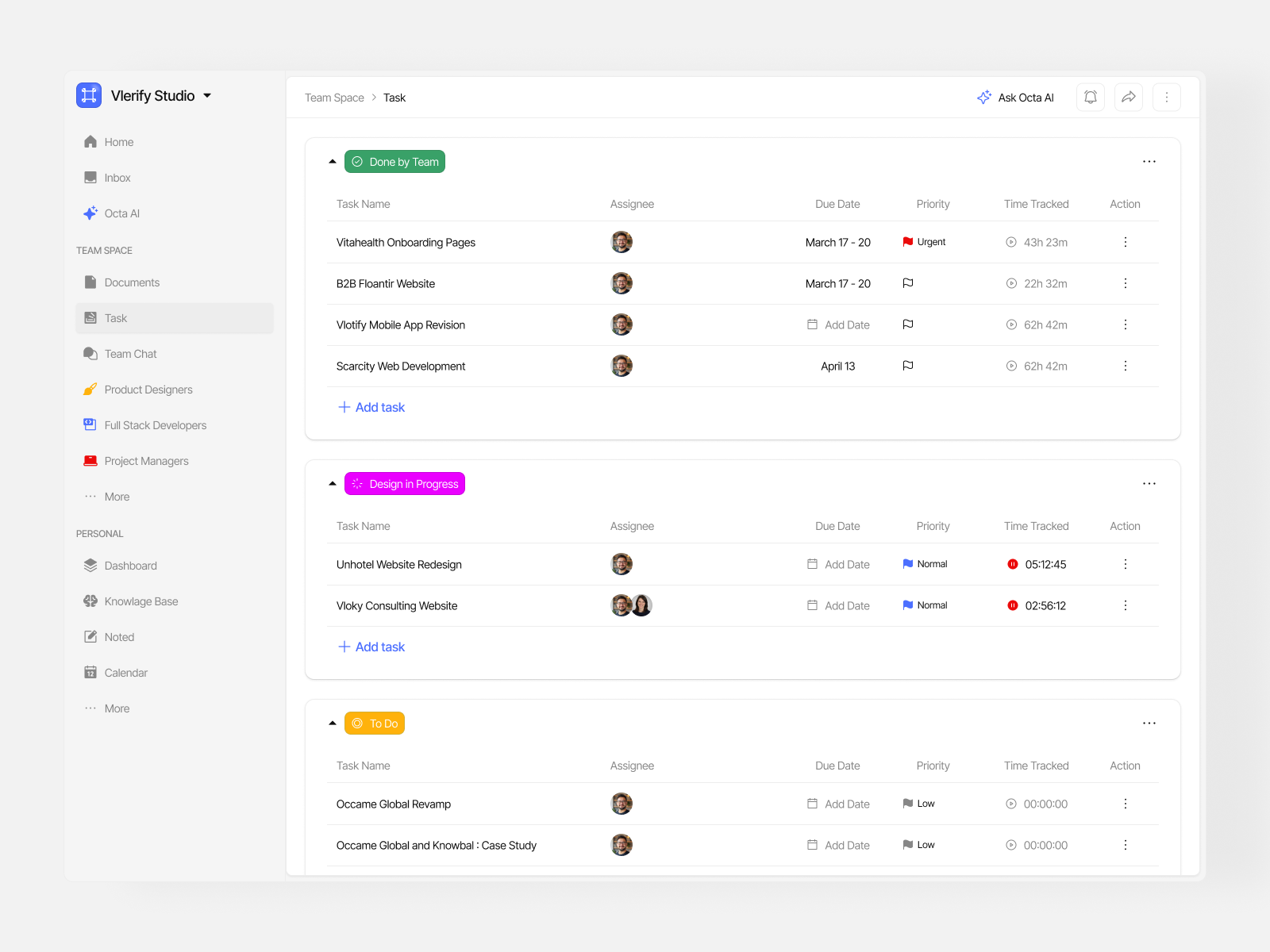 Task Tracking & Management - Dashboard ai branding clean cool dashboard design illustration light mode logo management standout task ui uiux ux