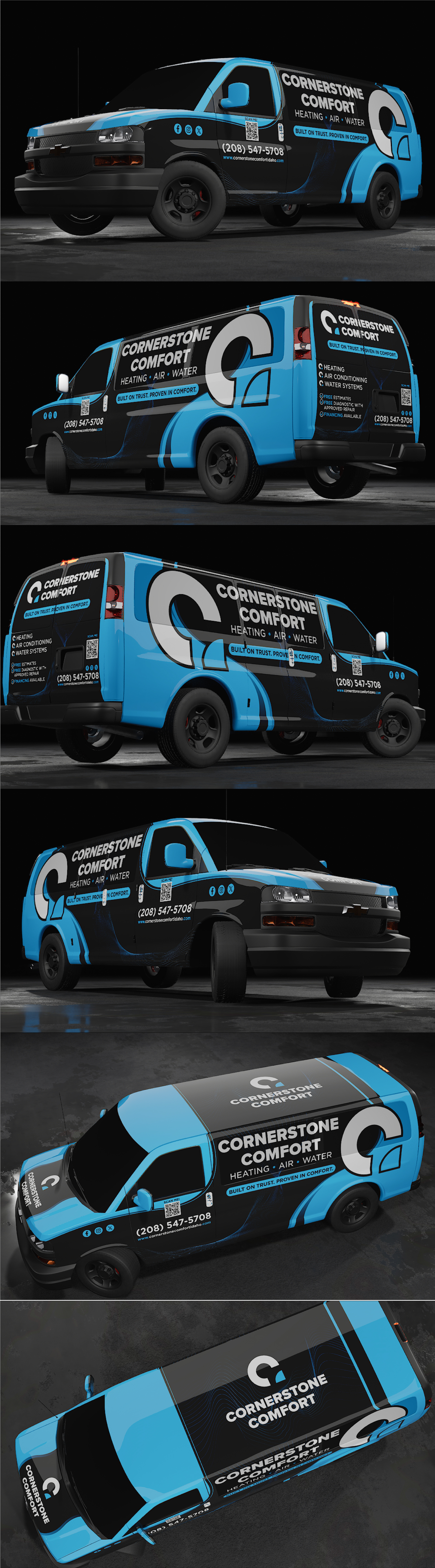 Cornerstone Comfort I Car Wrap Branding branding car wrap creative wrap graphic design innovative wrap vehicle wrap wrap