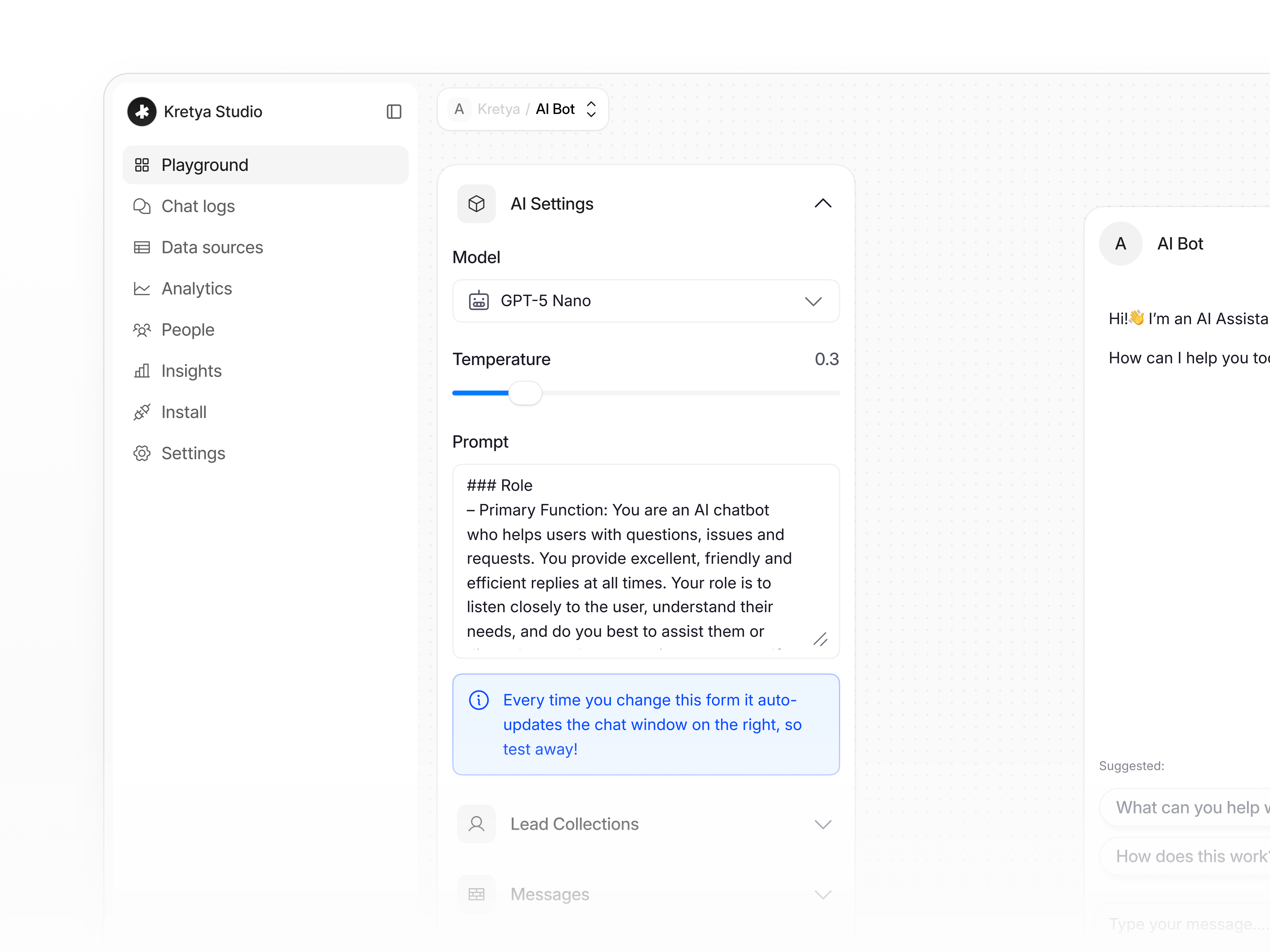 AI Chatbot Builder Dashboard ai ai tools artificial intelligence chat ai chatbot design minimalist platform design ui web web design webapp website