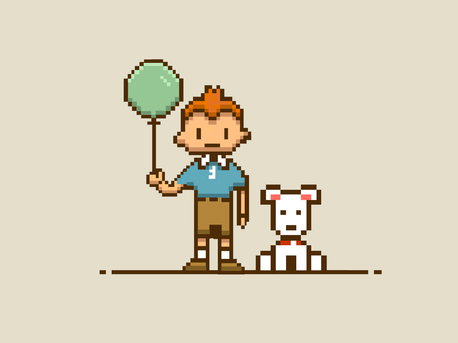 Tintin and Snowy Pixel Art
