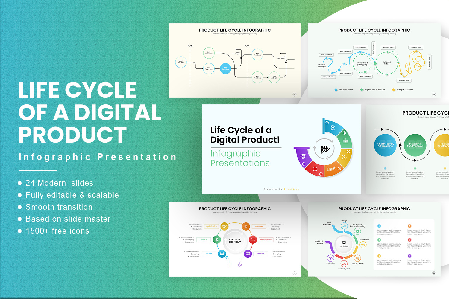 Life Cycle of a Digital Product Infographics Presentation business clean data design diagram digital product editable infographics life cycle marketing modern presentation process product slides steps template timeline visuals workflow