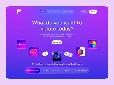 AI -Tools Website Video, Image, Code & Voice Creative Platform aiplatform aitools creative tools creativeplatform dashboard designtools digitaldesign hero imagegenarat landingpage modernweb productdesign saas tools uidesign uxdesign videogenarat web app webdesign website