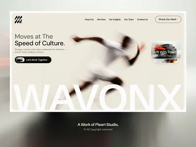 WAVONX - A Professional Video Production Agency Website creative agency creative agency hero section creative web design design dribbble figma framer development landing page uiux minimal aesthetic minimal web design minimalism multimedia website pieart studio website hero section