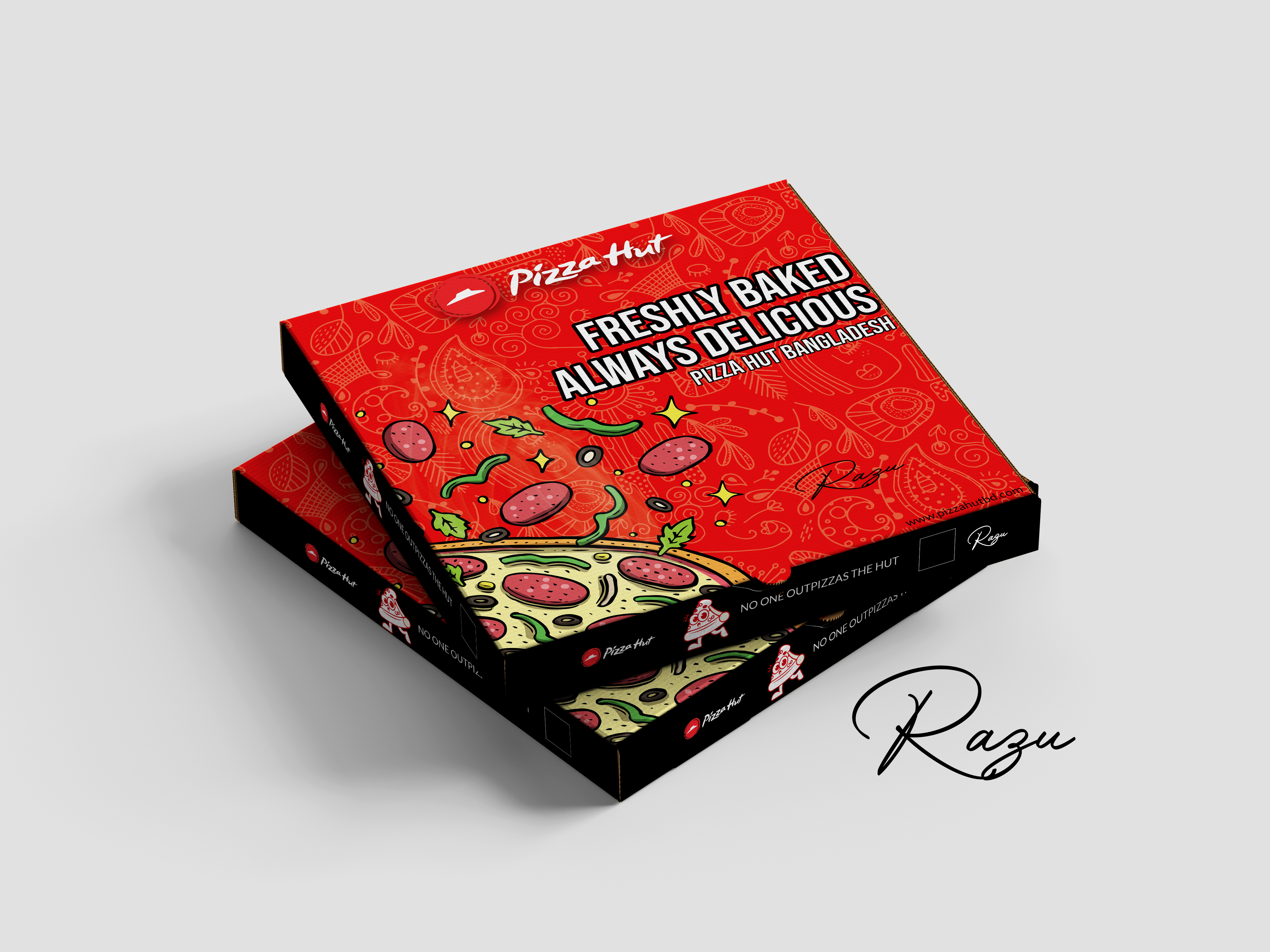 Pizza Box Packaging Design | Concept for Pizza Hut app bookcoverdesign bookdesign branddesign branding conceptdesign coverdesign design foodpackaging graphic design graphicdesign illustration logo packagingconcept packagingdesign pizzabox pizzahut ui