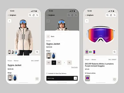 Outdoor Shopping App – E-commerce Mobile UI Design app ui ecommerce ecommerce app marketplace app mobile app desig mobile ui modern ui online shopping outdoor shop product app shopping app ui design ui inspiration ux design