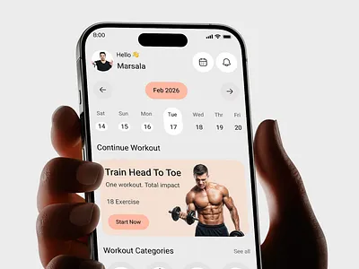 Fitness Mobile App fitness app fitness ui gym app gym mobile app health app mobile app mobile ui ui ux design workout app workout tracker