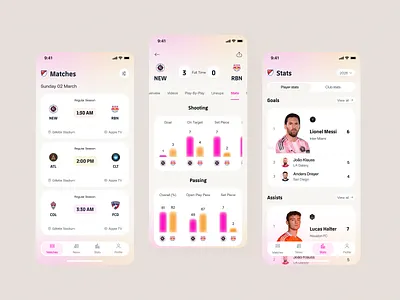 Sports App UI Design for Real-Time Stats app app design app ui app uiux dashboard design ios app minimal ui mobile app design mobile design mobile ui product design soccer ui sports app sports app ui sports stats ui user interface visualdesign