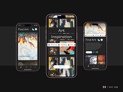 Art Inspiration App 3d abstract animation art art gallery art inspiration artist branding brutalism design drawing graphic design illustration inspiration logo motion graphics painting sketching ui vector