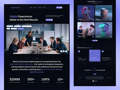 Digital Agency Landing Page – Dark UI Web Design agency website agency website design custom website digital agency digital agency landing page figma design landing page saas ui ui ux design user interface design web design website website design