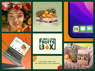 FruitsBox | Fresh Fruit Branding 🍊 branding graphic design logo mockup ui ui design uiux ux design