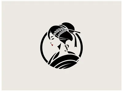 Japanese Crest Logo – Rice & Geisha brand identity branding crest crest logo emblem emblem logo geisha graphic design identity design japanese japanese logo kamon logo logo design mark minimal minimal logo modern crest symbol vector