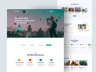 Travel Website Design app design figma home page design landing page design travel ui design uiux design