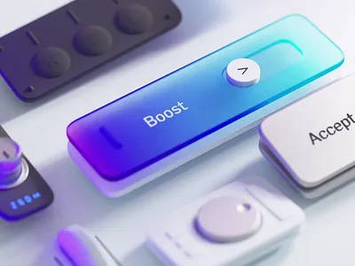 UI Buttons 3d 3d art animation button design illustration motion ui ux