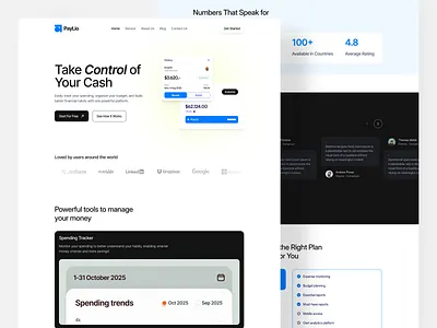 Finance SaaS Landing Page dashboard figma fintech landing page product design saas ui design web design