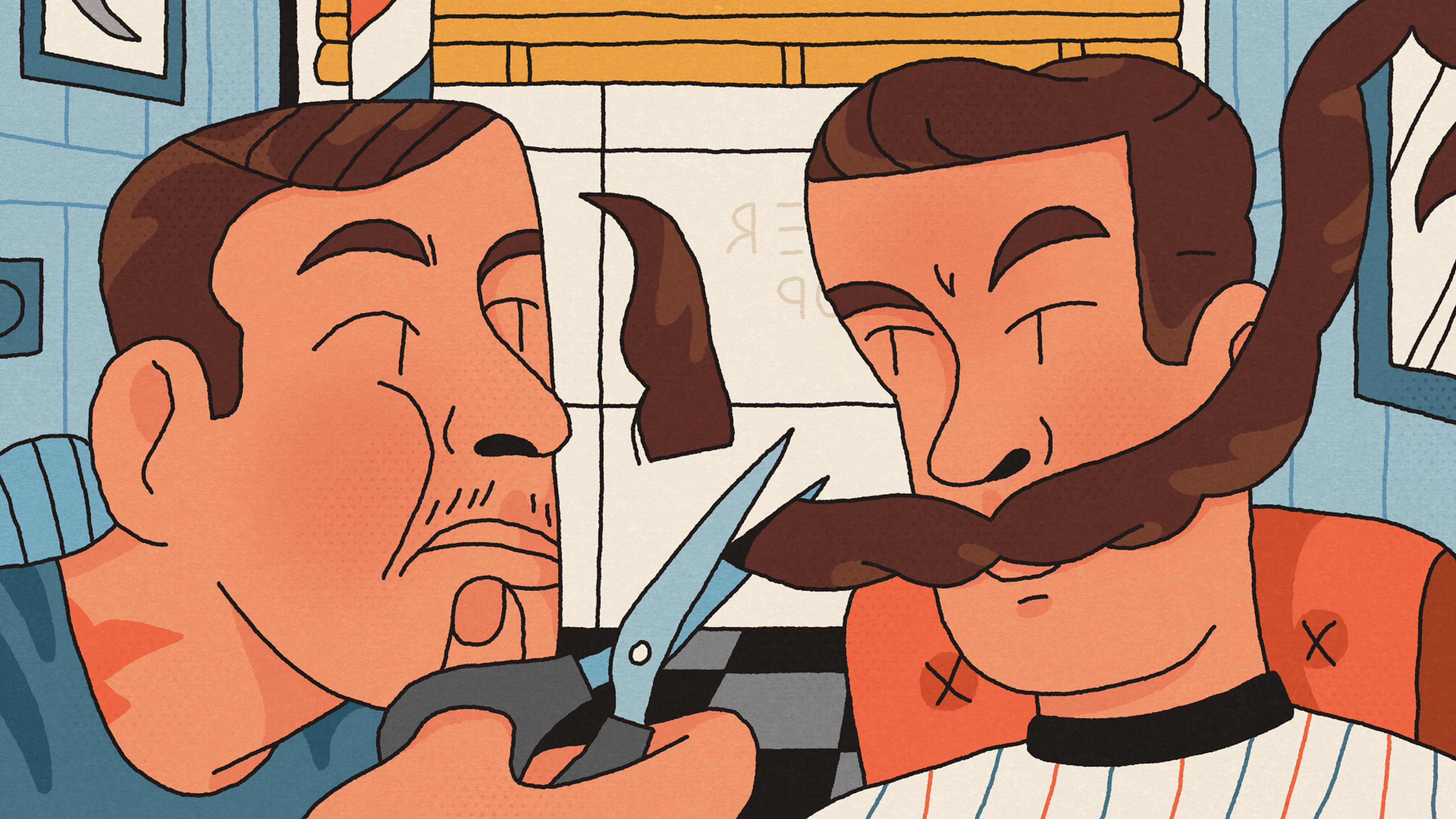 Mustache 2dillustration adobe illustrator challenge character illustration illustrator procreate shapes storytelling styleframe texture